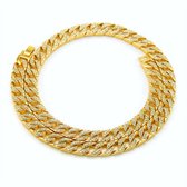 ICYBOY 18K Diamanten Cuban Heren Ketting Verguld Goud [GOLD-PLATED] [ICED OUT] [20 - 50CM] - Chunky Miami Cuban Chain Necklace Diamond Link