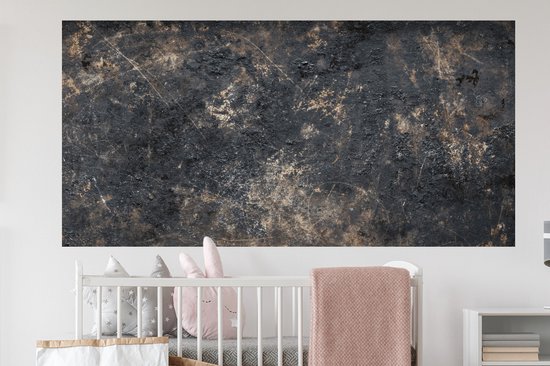 Muurstickers - Sticker Folie - Zwart - Staal - Roest - 160x80 cm - Plakfolie - Muurstickers Kinderkamer - Zelfklevend Behang - Zelfklevend behangpapier - Stickerfolie
