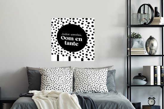 Stickers muraux - 'Tu seras oncle et tante' - Proverbes - Points - Citations - 50x50 cm - Feuille adhésive