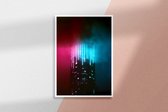 Poster Neon Tower  - 21x30cm - Premium Museumkwaliteit - Uit Eigen Studio HYPED.®