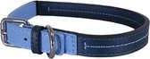 Rosewood halsband hond leer babyblauw / donkerblauw