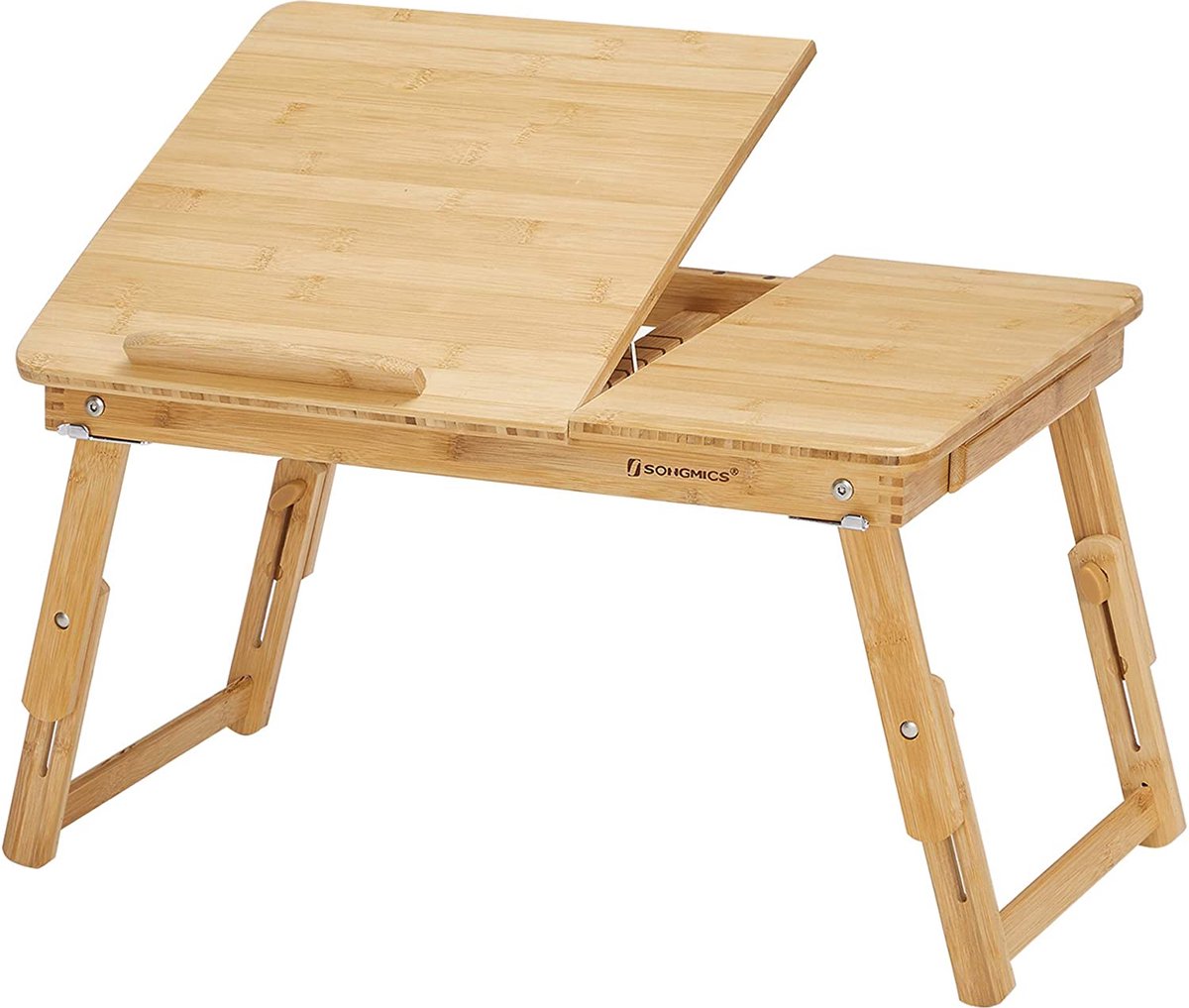 Parya Home - Houten Laptoptafel - Verstelbaar - Inklapbaar - Bamboe - Bruin - 63,5x35