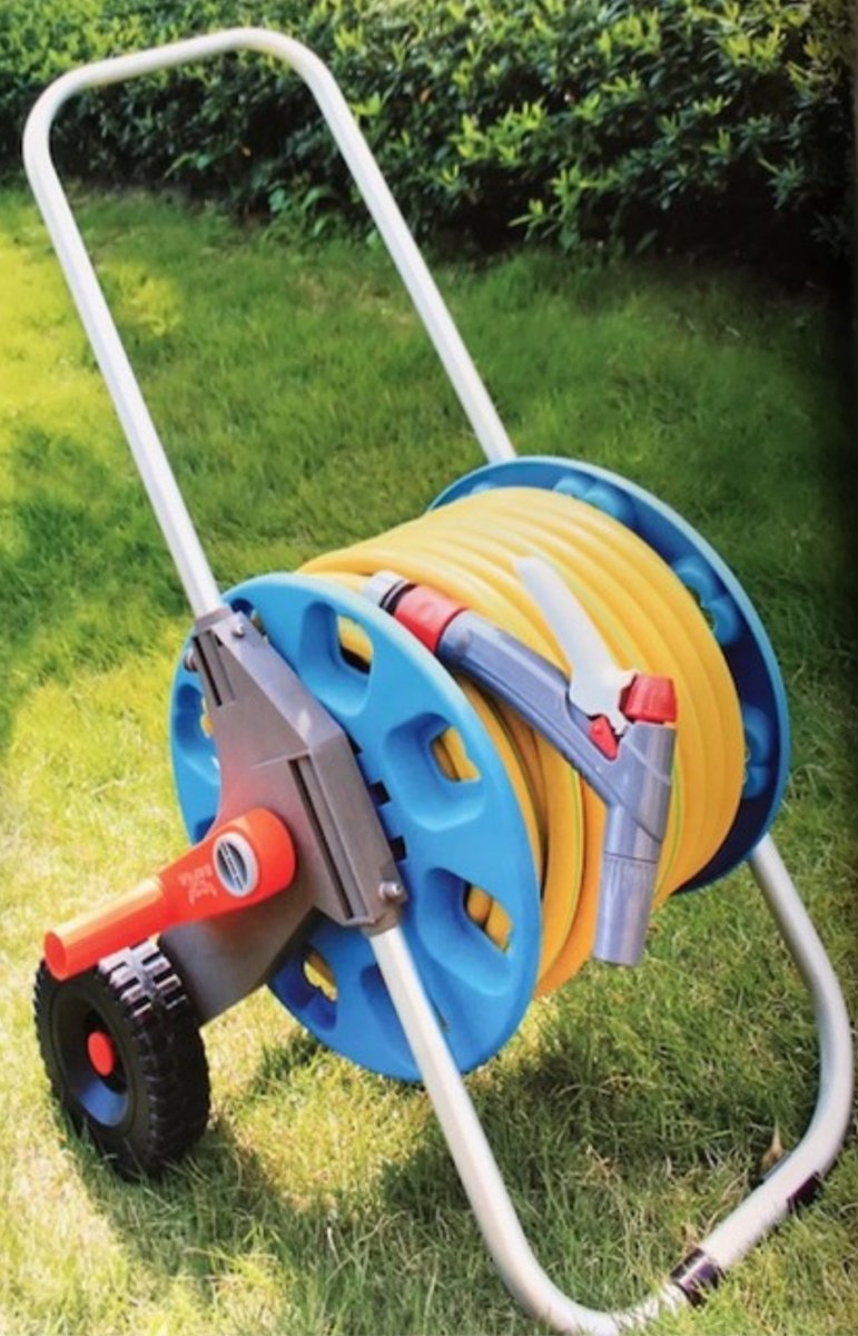 Slangenwagen Met 50 Meter Tuinslang | Eagle Garden | Incl. Spuitkopstuk en Connectors | Geel – foto 4
