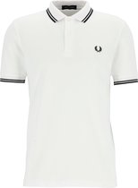 Fred Perry M3600 polo twin tipped shirt - heren polo - White / Black / Black - Maat: XL