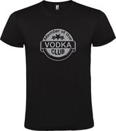 Zwart  T shirt met  " Member of the Vodka club "print Zilver size XL