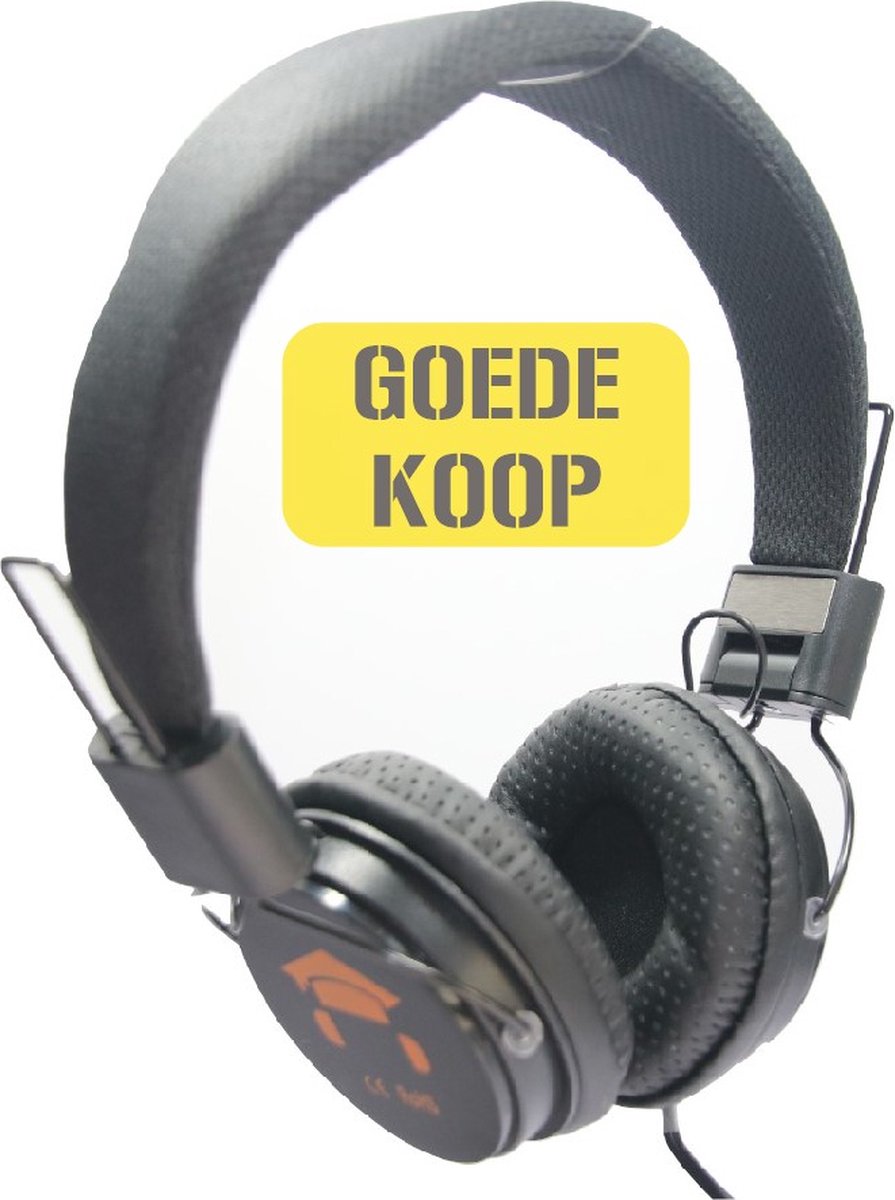 DKT Eduline Skooli Hoofdtelefoon zwart zachte hoofdband en zachte oorschelpen DKT-KT898BK (schoolklas, school, onderwijs)