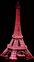 Nachtlamp 'Eiffeltoren' - LED lamp - 3D Illusion - 7 kleuren en 4 effecten - Parijs