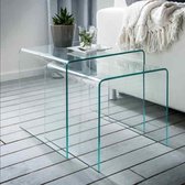 Table basse moderne en Verres 42 cm lot de 2
