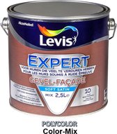 Levis Expert Gevel - Topkwaliteit Buitenmuurverf - Kleur RAL3020 Verkeersrood - 2,50 L