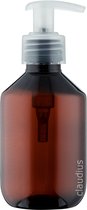 Lege Plastic Flessen 250 ml PET - Bruin 28 navulbaar - met transparante pomp - set van 10 stuks - navulbaar - leeg