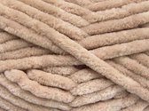 Chenille garen beige kopen – 100% micro fiber pakket 2 bollen totaal 400gram dikke chunky yarn haak en breigaren – pendikte 12-16 mm