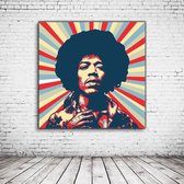Pop Art Jimi Hendrix Retro Poster in lijst - 90 x 90 cm en 2 cm dik - Fotopapier Mat 180 gr Framed - Popart Wanddecoratie inclusief lijst