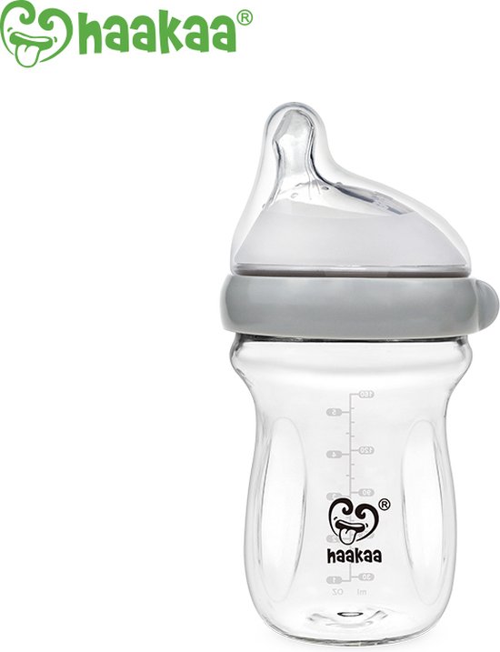 Haakaa - Glazen babyfles - 160ml peach