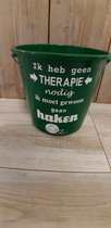 Emmer - 5 liter - Tekst - Groen - Ik heb geen therapie nodig - Haken - Kado