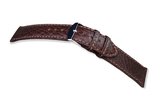 Horlogeband-22mm-donker bruin-met stiksel-vlak-22 mm