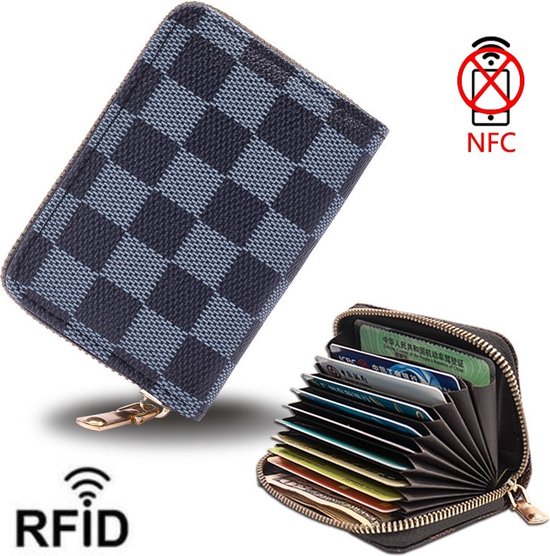 RFID Portemonnee met rits PU-leder black square /  Creditcardhouder-Pasjeshouder met... | bol.com