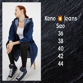 Mom Jeans dames spijkerjasje licht blauw Lang maat S 38