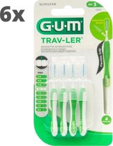 GUM Travler ragers Groen 1.1mm - 6 x 4 stuks - Voordeelverpakking