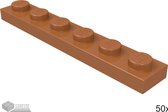 LEGO Plaat 1x6, 3666 Donker oranje 50 stuks