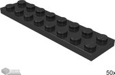 LEGO Plaat 2x8, 3034 Zwart 50 stuks