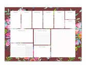 Fabooks - Weekplanner - Floral aquarel per week - Kladblok - To Do - Habit Tracker - A4