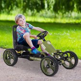 HOMdotCOM Gocar vanaf 3 jaar - met Pedalen en Verstelbare Zitting - Zithoogte 27 cm - Legergroen