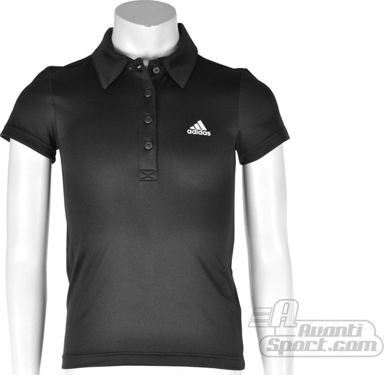 adidas - Girls Response Traditional Polo - Meisjes Tennispolo - 128 - Zwart  | bol.com