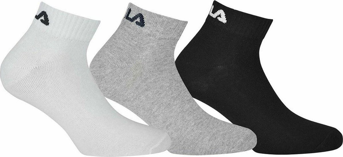Fila Ankle Socks 3-Pack 3 Paar Sokken 39-42 Grijs