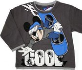 Disney Mickey Mouse Jongens Longsleeve - Taupe Grijs - T-shirt met lange mouwen - Maat 116