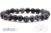 Sattva Rocks | GROUNDING | Snowflake Obsidian 8mm Mala Holistic Crystal Bracelet