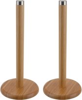 2x stuks keukenrol houder bamboe 32 cm - keukenpapier opberger