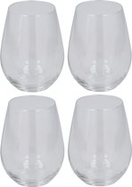 Set van 4x stuks drinkglazen/waterglazen van 350 ml transparant - Waterglazen