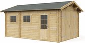 Interflex blokhut garage – tuinhuis – geïmpregneerd hout – inclusief dakbedekking - 3755
