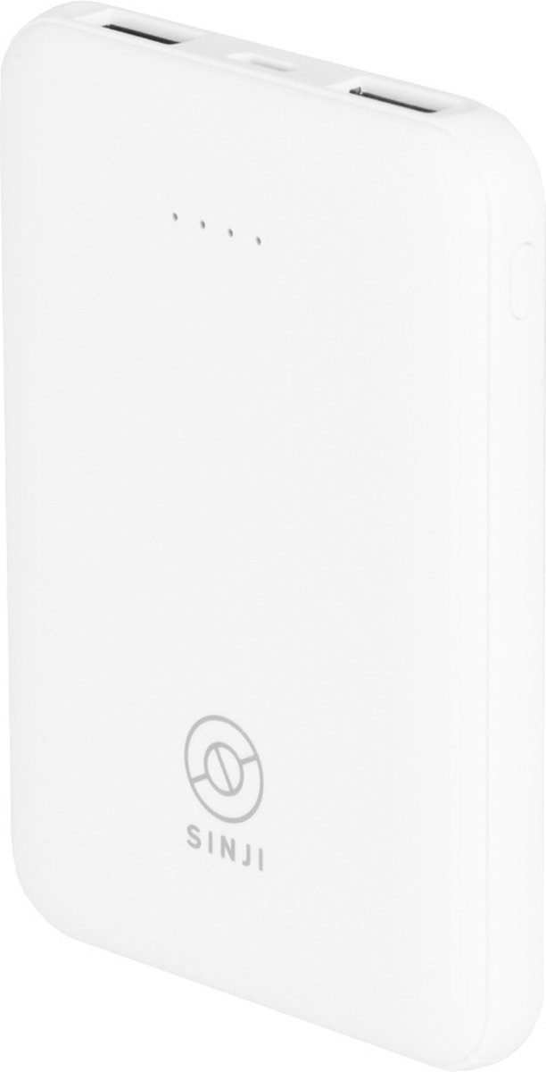 Sinji Powerbank 4.000 mAh Compacte Mobiele Oplader - Noodoplader - iPhone - Samsung - 5V 2A - Wit