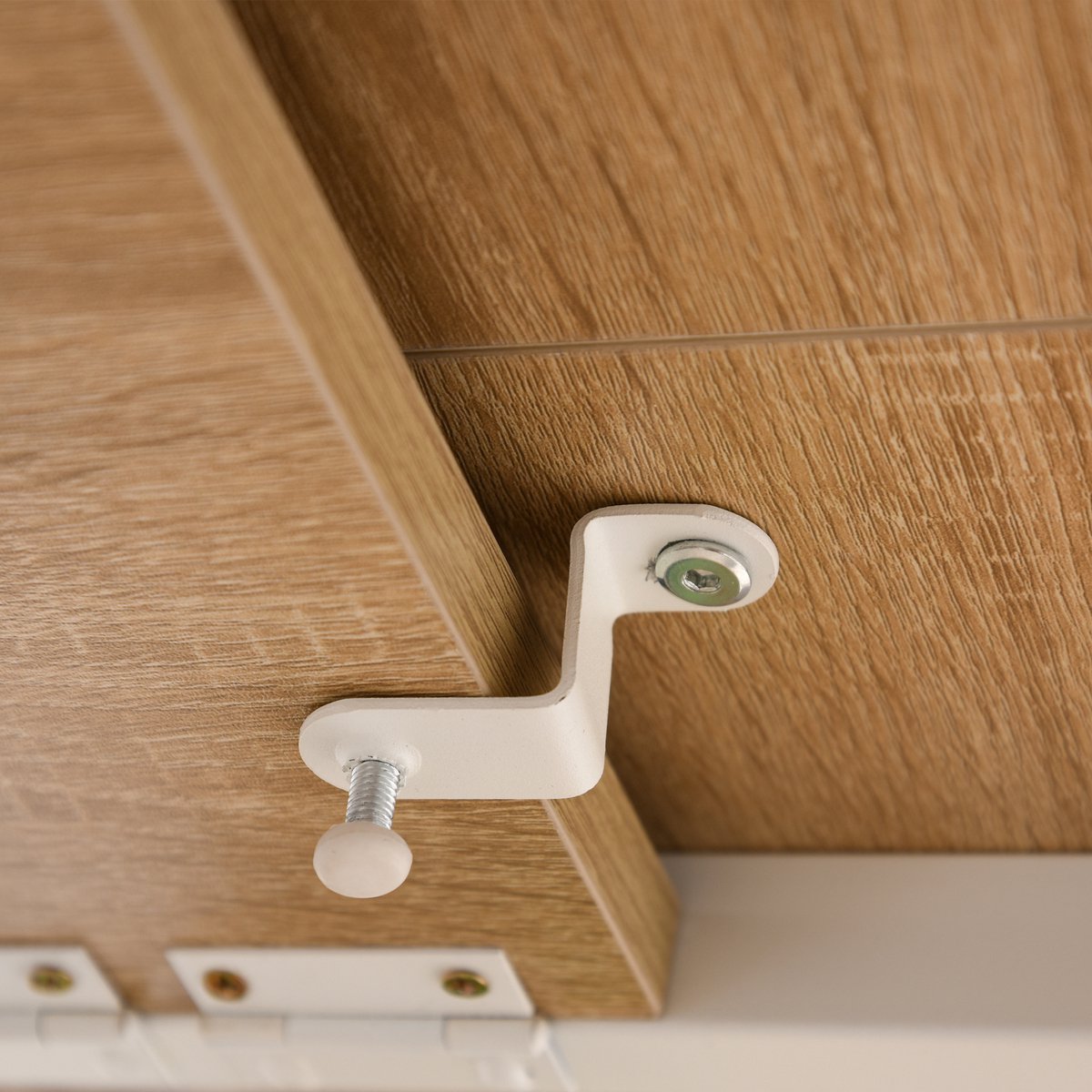 HOMCOM-Beistelltisch-MDF, Eisen, Kunststoff-107L x 55B x 76H cm-Weiß+Natur