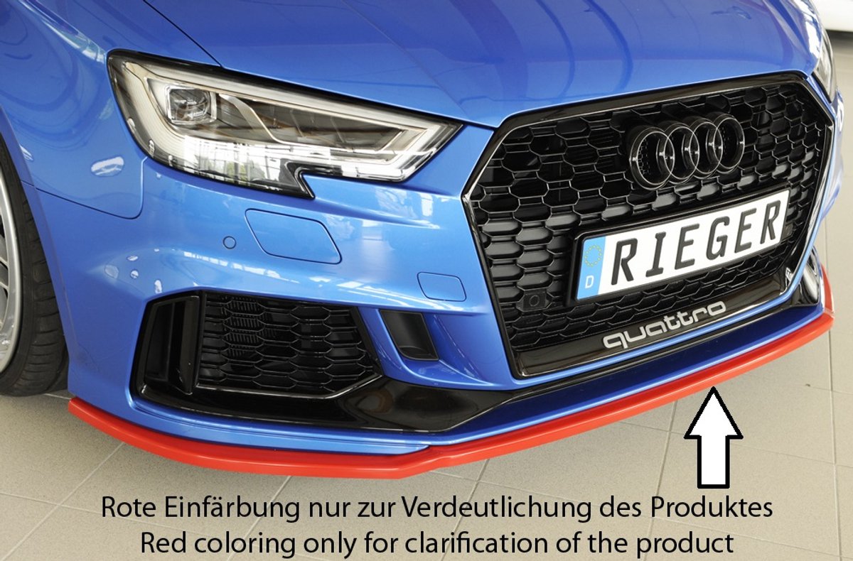 RIEGER - PERFORMANCE FRONT SPOILER - AUDI RS3 8V - MATTE BLACK