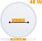 Exalight Ronde Plafondlamp - Woonkamer Lamp - Slaapkamer Lamp - Led Verlichting - Wit - 48W - 50.8 Cm - Koud Wit Licht