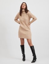 Vila VIANNI ZIPPER L/S DRESS/KA Dames Jurk Natural Melange  - Maat  XS