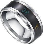 Smart Ring - waterdichte temperatuursensor - Intelligente Smart Ring - Ring - Finger Wear - Veranderen - multifunctionele kleurenprinter - Temperatuur Rings - (Color: Silver, Size: 8)