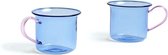 Hay Borosilicate cup 200ml set van 2 lichtblauw