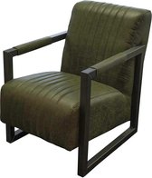 Industriële fauteuil Capri | leer Colorado groen 08 | 59 cm breed