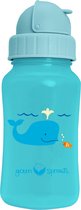 green sprouts® Drinkfles met rietje 300ml - Aqua Walvis