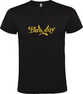 Zwart  T shirt met  "Bad Boys" print Goud size XXXXL