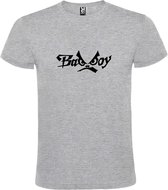 Grijs  T shirt met  "Bad Boys" print Zwart size L