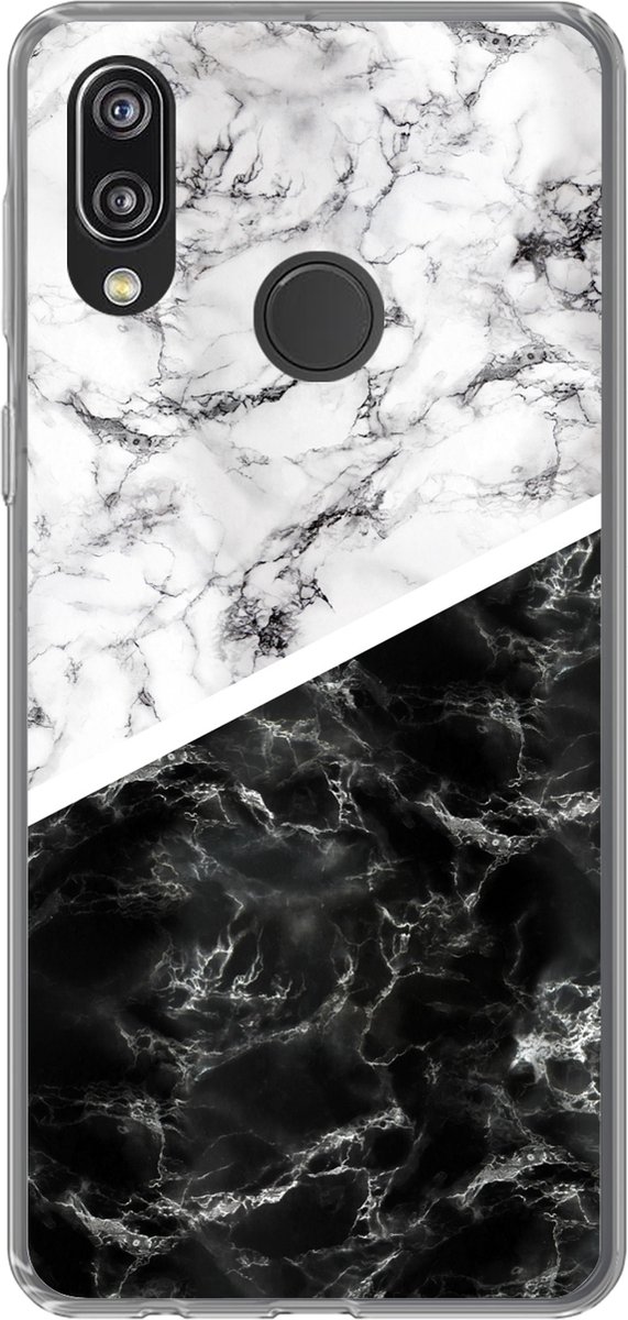 Telefoonhoesje Geschikt voor Huawei P20 Lite (2020) hoesje - Marmer print - Chic - Collage - Siliconen Telefoonhoesje Telefoonhoesje