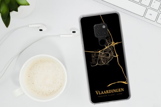 Coque Huawei P40 Lite - Vlaardingen - Carte - Or - Coque de téléphone en Siliconen