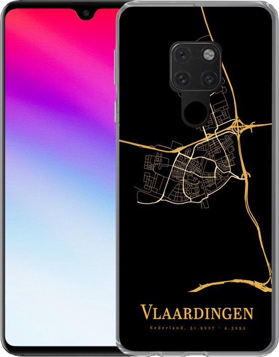 Coque Huawei P40 Lite - Vlaardingen - Carte - Or - Coque de téléphone en Siliconen
