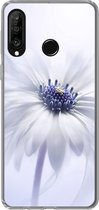 Geschikt voor Huawei P30 Lite hoesje - Bloem - Abstract - Wit - Siliconen Telefoonhoesje