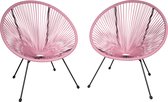 Bol.com tectake – balkonset – tuinset - Set van 2 stoelen “Santana”– roze aanbieding