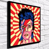 Pop Art David Bowie Poster in lijst - 70 x 70 cm Fotopapier Mat 180 gr Framed - Popart Wanddecoratie